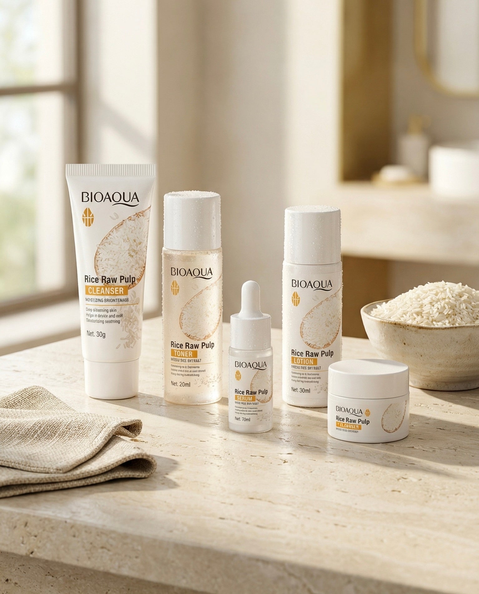 Glass Skin Blueprint: 5-Piece Rice Glow Kit